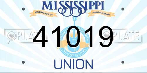 41019 Mississippi License Plate