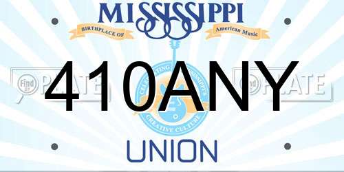 410ANY Mississippi License Plate