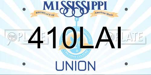 410LAI Mississippi License Plate