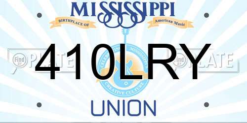 410LRY Mississippi License Plate