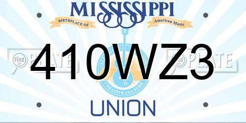 410WZ3 Mississippi License Plate