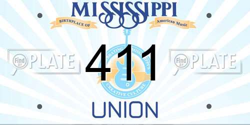 411 Mississippi License Plate