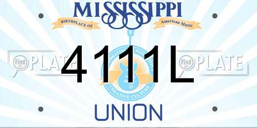 4111L Mississippi License Plate