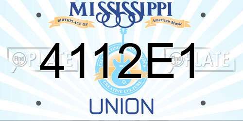 4112E1 Mississippi License Plate
