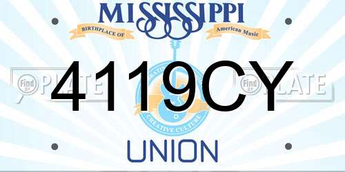 4119CY Mississippi License Plate