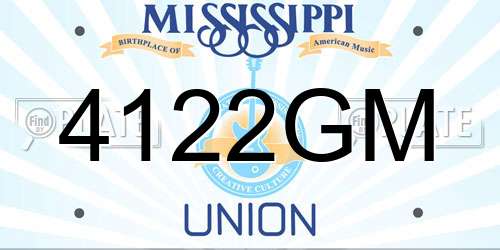 4122GM Mississippi License Plate