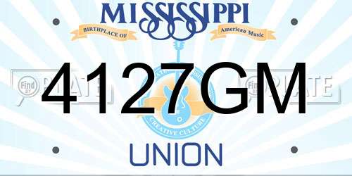 4127GM Mississippi License Plate