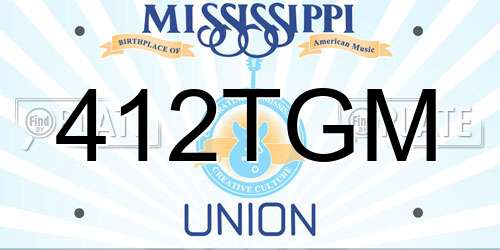 412TGM Mississippi License Plate