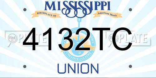 4132TC Mississippi License Plate