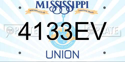 4133EV Mississippi License Plate