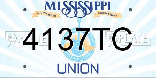 4137TC Mississippi License Plate