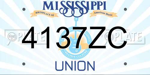 4137ZC Mississippi License Plate