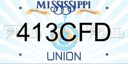 413CFD Mississippi License Plate