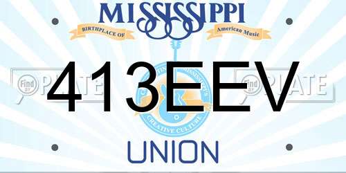 413EEV Mississippi License Plate