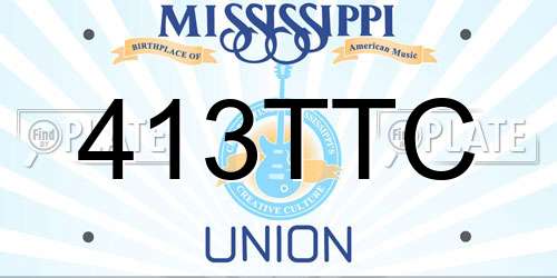 413TTC Mississippi License Plate