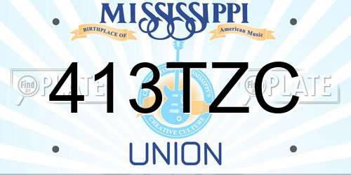 413TZC Mississippi License Plate