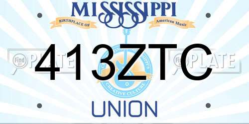 413ZTC Mississippi License Plate