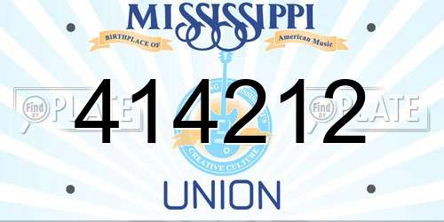 414212 Mississippi License Plate