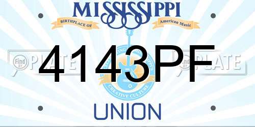 4143PF Mississippi License Plate