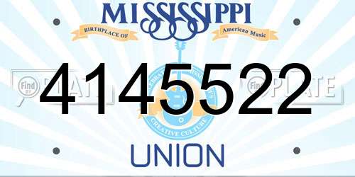 4145522 Mississippi License Plate