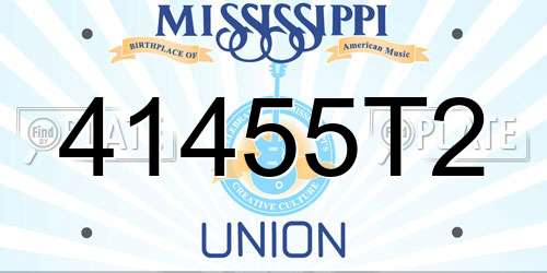 41455T2 Mississippi License Plate