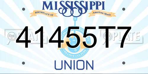 41455T7 Mississippi License Plate