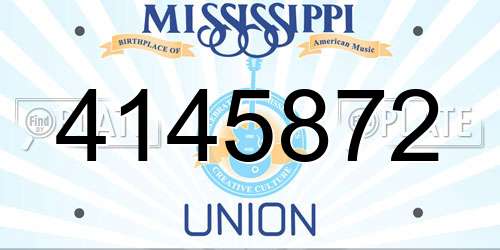 4145872 Mississippi License Plate