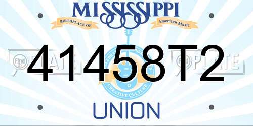 41458T2 Mississippi License Plate
