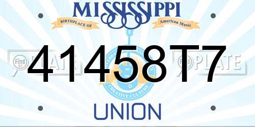 41458T7 Mississippi License Plate