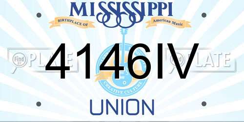 4146IV Mississippi License Plate