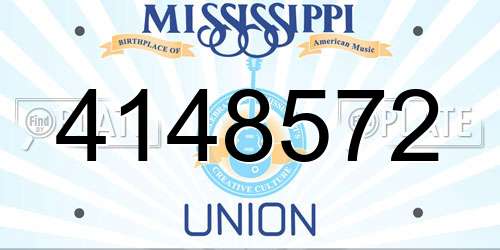 4148572 Mississippi License Plate