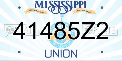 41485Z2 Mississippi License Plate