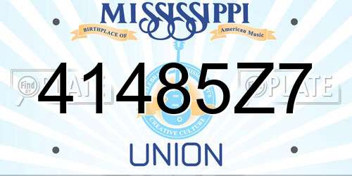 41485Z7 Mississippi License Plate