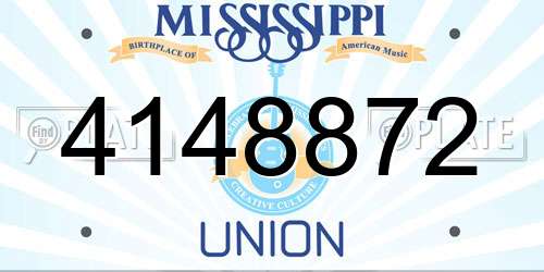 4148872 Mississippi License Plate