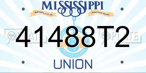 41488T2 Mississippi License Plate
