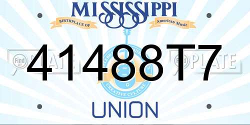 41488T7 Mississippi License Plate
