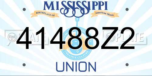 41488Z2 Mississippi License Plate
