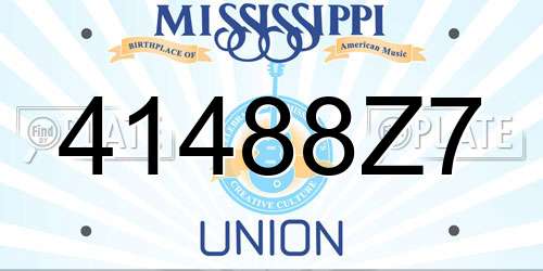 41488Z7 Mississippi License Plate