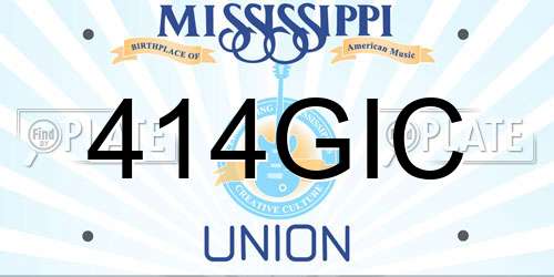 414GIC Mississippi License Plate