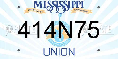 414N75 Mississippi License Plate