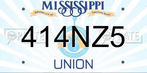 414NZ5 Mississippi License Plate