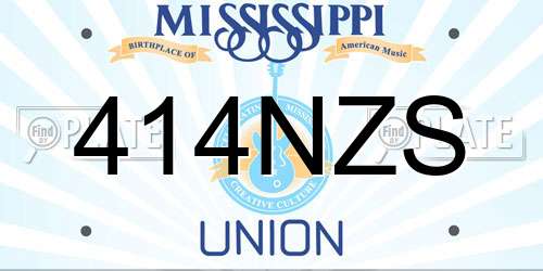 414NZS Mississippi License Plate