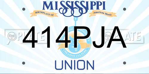 414PJA Mississippi License Plate