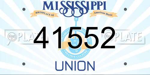 41552 Mississippi License Plate