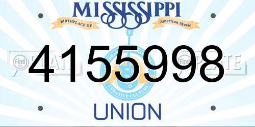 4155998 Mississippi License Plate