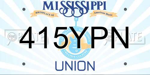 415YPN Mississippi License Plate