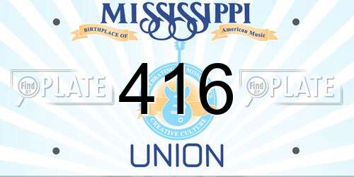 416 Mississippi License Plate