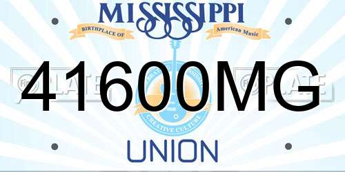 41600MG Mississippi License Plate