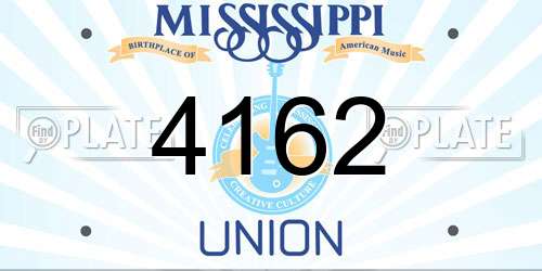 4162 Mississippi License Plate
