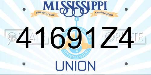 41691Z4 Mississippi License Plate